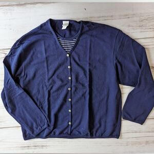 Silver Wear Vintage 90's Faux Cardigan Navy Blue sz X Large